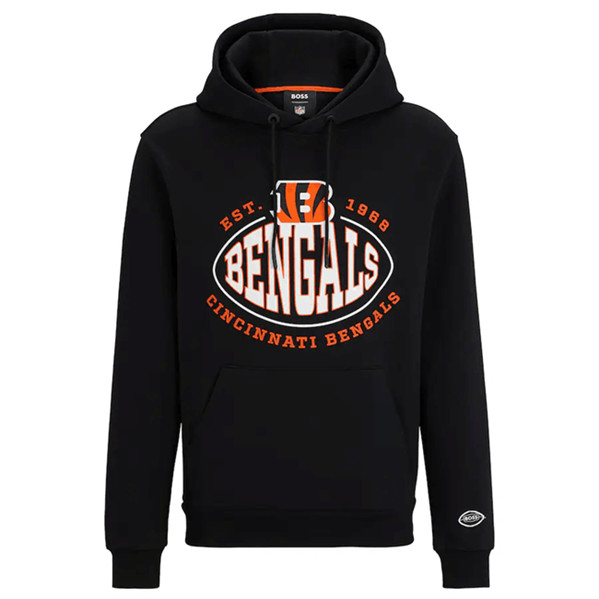 Men's Cincinnati Bengals Black BOSS X Touchback Pullover Hoodie